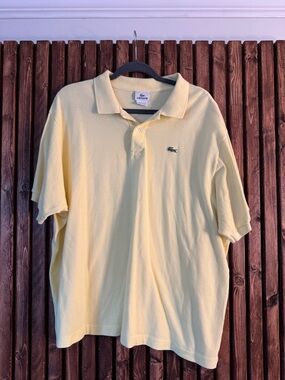 Lacoste vintage Classic Polo Shirt in Pale Yellow